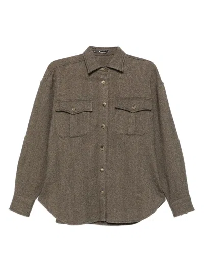 Ermanno Scervino Wool Silk Cashmere Shirt In Green