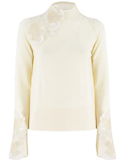 Ermanno Scervino Wool Sweater In Neutrals