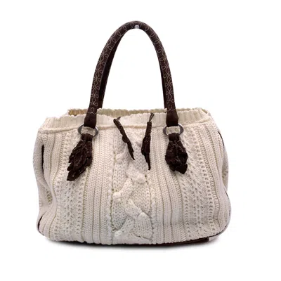 Ermanno Scervino Wool Tote Bag In White