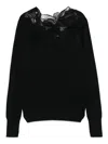 Ermanno Scervino Wool Turtleneck Sweater With Floral Embroidery In Multi