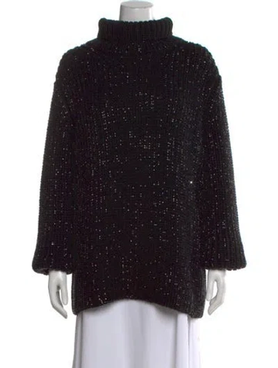 Pre-owned Ermanno Scervino Wool Turtleneck Sweater In Black