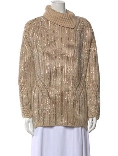 Pre-owned Ermanno Scervino Wool Turtleneck Sweater In Neutral