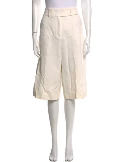 Pre-owned Ermanno Scervino Wool Wide Leg Pants In Neutrals