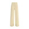 Ermanno Scervino High Waist Wide Leg Trousers With Belt Loops In Neutral