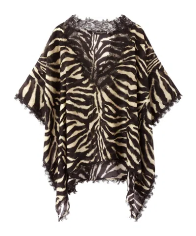 Ermanno Scervino Zebra Lace Dress In Black