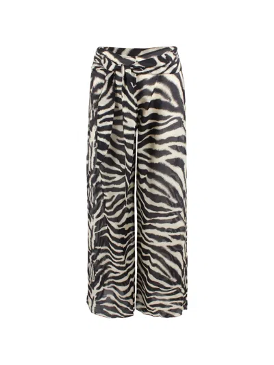 Ermanno Scervino Zebra-print Palazzo Pants In Multi