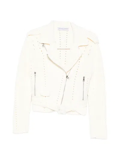 Ermanno Scervino Zip-up Belted Jacket In Neutral