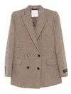 Ermanno Sequined Double-breasted Jacket In Brown