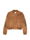 Ermanno Suede Leather Effect Bomber Jacket In Multi