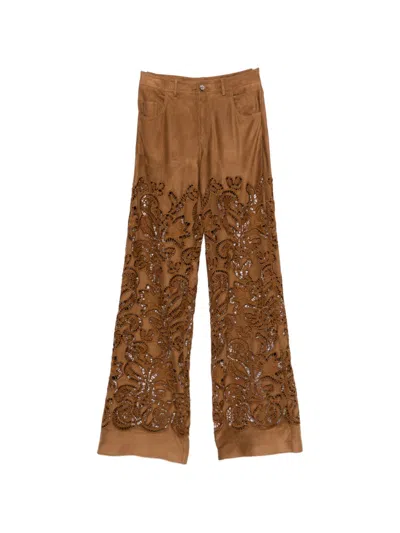 ERMANNO ERMANNO SUEDE LEATHER EFFECT TROUSERS