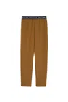 Ermanno Tailored Trousers With Comfortable Stretch And Chic Waistband Detail In Brown