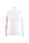 Ermanno Turtleneck Sweater With Subtle Embellishments And Refined Fit In White