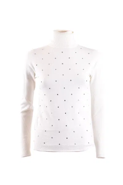 Ermanno Turtleneck Sweater With Subtle Embellishments And Refined Fit In White