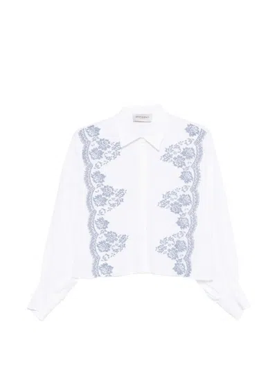 Ermanno White Linen Shirt In Multi