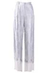 Ermanno Wide-leg Trousers With Intricate Lace Detailing And Comfortable Fit In Grey