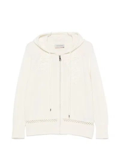 Ermanno Wool And Cashmere Hoodie In White