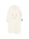 Ermanno Wool Double-breasted Coat In White