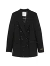 Ermanno Wool Double-breasted Jacket In Black