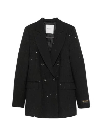 Ermanno Wool Double-breasted Jacket In Black