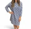 Erma’s Closet Dot Print Dress With Front Pockets In Black/white In Blue