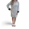 Erma’s Closet Marbled Sweater Dress In Black/white In Multi