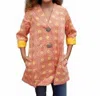 Erma’s Closet Medallion Print Jacket In Orange/yellow In Multi