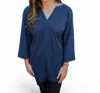 Erma’s Closet Stripe Top In Black/blue In Multi