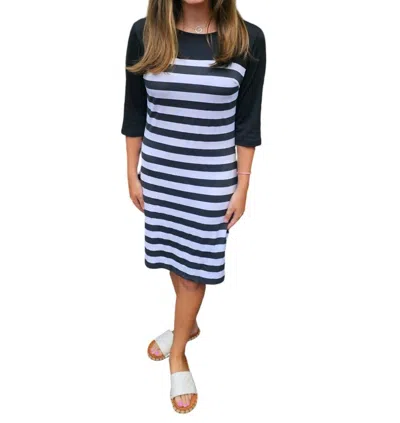 Erma’s Closet Striped Dress In Black/white In Multi