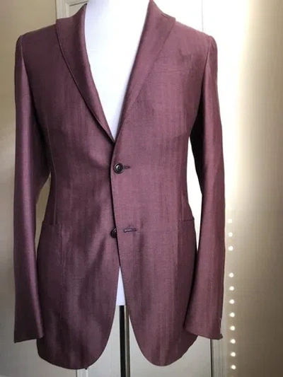 Pre-owned Ermenegildo Zegna $2995  Slim Sport Coat Blazer Burgundy 42 Us (52 Eur) Italy In Red