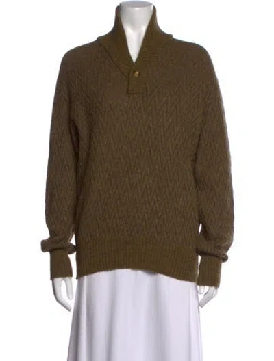 Pre-owned Ermenegildo Zegna Alpaca Patterned Sweater In Green