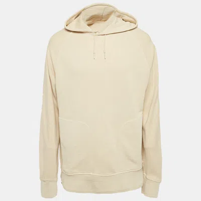 Pre-owned Ermenegildo Zegna Beige Cotton Hooded Sweatshirt L In Sand
