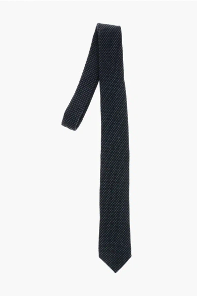 Ermenegildo Zegna Bird's Eye Patterned Cashmere Tie Grösse Unica