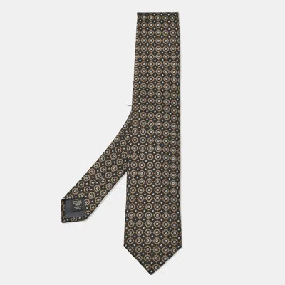 Pre-owned Ermenegildo Zegna Black Jacquard Silk Tie
