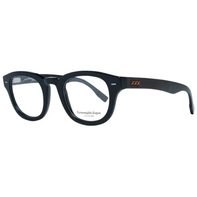 Ermenegildo Zegna Black Plastic Glasses (frames) In Metallic