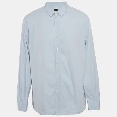 Pre-owned Ermenegildo Zegna Blue Cotton Button Front Shirt Xxxl
