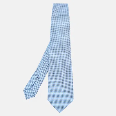 Pre-owned Ermenegildo Zegna Blue Jacquard Silk Tie