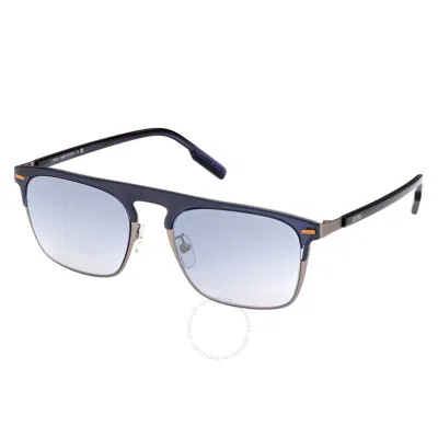 Ermenegildo Zegna Blue Mirror Browline Men's Sunglasses Ez0216-h 90x 56