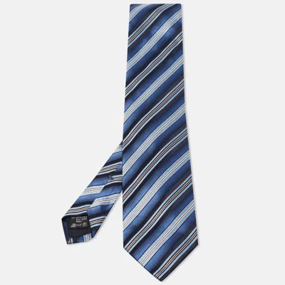 Pre-owned Ermenegildo Zegna Blue Striped Silk Tie
