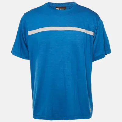 Pre-owned Ermenegildo Zegna Blue Wool Techmerino Crew Neck T-shirt M