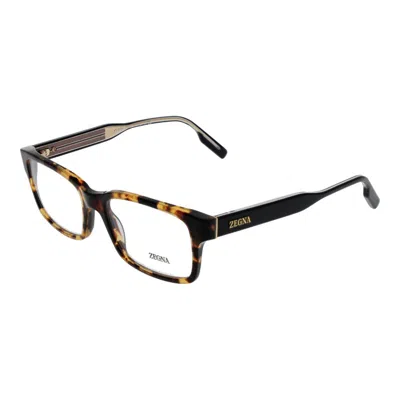 Ermenegildo Zegna Brown Men Glasses Frame In Black