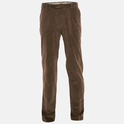 Pre-owned Ermenegildo Zegna Brown Corduroy Trousers Xl