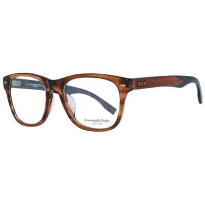Ermenegildo Zegna Brown Men Glasses Men's Frame