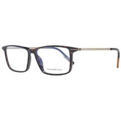 ERMENEGILDO ZEGNA BROWN MEN OPTICAL FRAMES