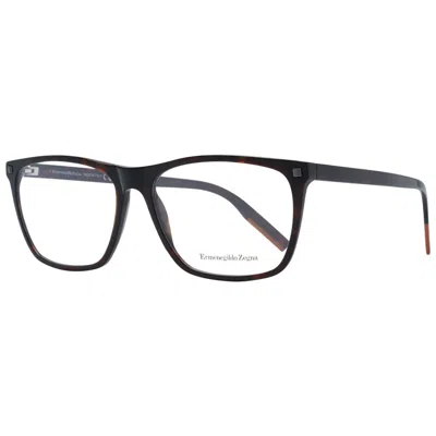 Ermenegildo Zegna Brown Men Optical Frames In Black