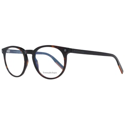 ERMENEGILDO ZEGNA ERMENEGILDO ZEGNA BROWN PLASTIC GLASSES MEN'S (FRAMES)