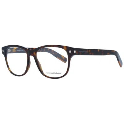Ermenegildo Zegna Brown Men Optical Frames In Black