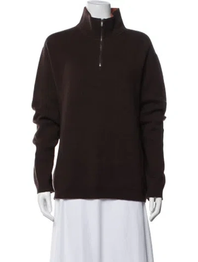 Pre-owned Ermenegildo Zegna Cashmere Mock Neck Sweater In Brown