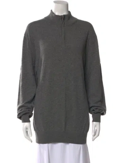 Pre-owned Ermenegildo Zegna Cashmere Mock Neck Sweater In Gray