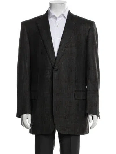 Pre-owned Ermenegildo Zegna Cashmere Plaid Print Blazer In Multi