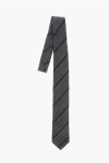 Ermenegildo Zegna Cashmere Tie With Oblique Stripe Motif Grösse Unica